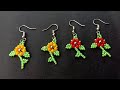 Very Cute &amp; Delicate Flower Earrings//How To Make Earrings// Useful &amp; Easy