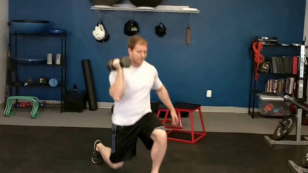 Lunge with Single Arm Overhead Press - YouTube