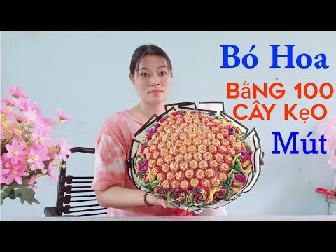 #ThuVan#Cachbohoa# Hướng Dẫn Bó Hoa Bằng Kẹo Mút Siêu To| Bó Hoa Hồng Bằng Kẹo Mút | Foci