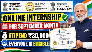 🛑Government Paid Online Internship 2026 | September | Stipend + Govt Certificate | Open for All🔥 