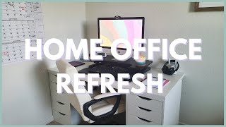 SMALL HOME OFFICE MAKEOVER ON A BUDGET 2022 | WORK FROM HOME OFFICE SET UP | MINIMALIST HOME OFFICE