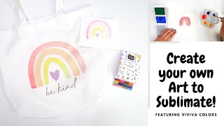 Sublimation for beginners| How to create your own art to sublimate - #sublimation #rainbow #bekind