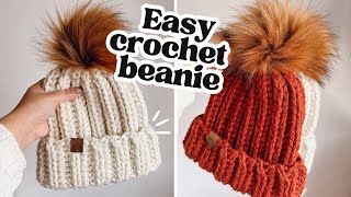 StepbyStep Crochet Beanie Tutorial for Beginners | How to Crochet a Beanie in Less than 2 Hours
