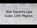 Biot Savart's Law, Unit 3, Magnetic Effects of Current & Magnetism, Class 12th Physics