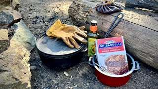 Dutch Oven Brownies at our Mountain Camp… from a box!