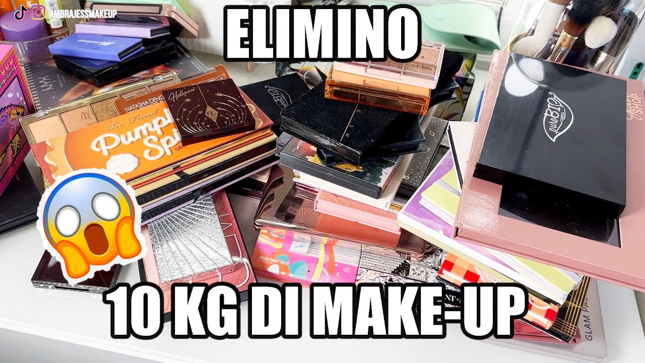 HO BUTTATO 10 KG DI TRUCCHI 😱 IL DECLUTTERING PIÙ GRANDE DI SEMPRE || AMBRAJESS