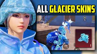 USING ALL GLACIER SKINS IN PUBG MOBILE!! screenshot 5
