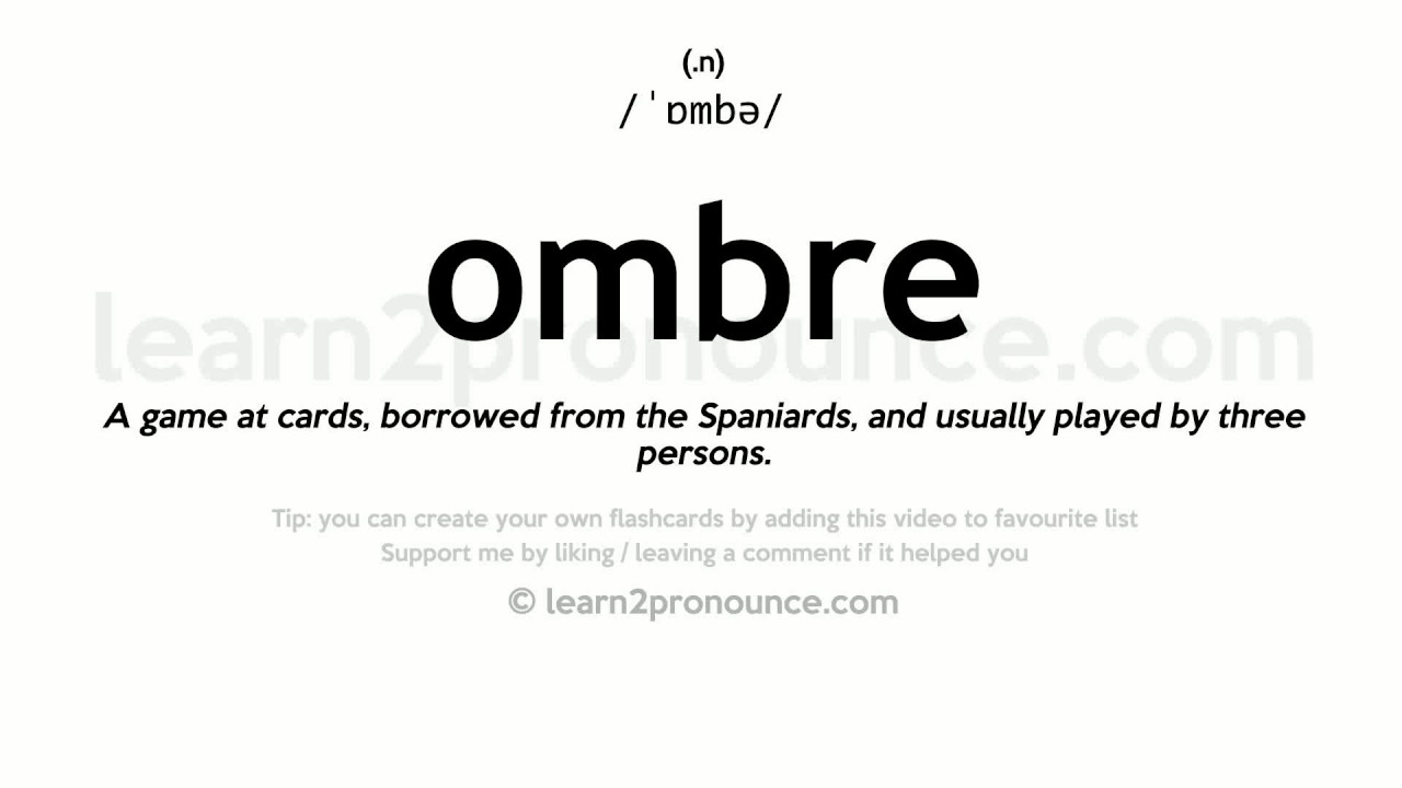 Ombre Pronunciation And Definition Youtube