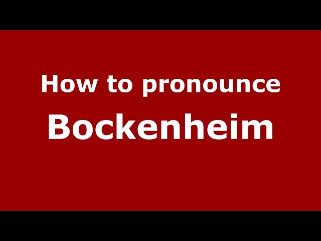 How to Pronounce Bobenheim-Roxheim (Germany) 