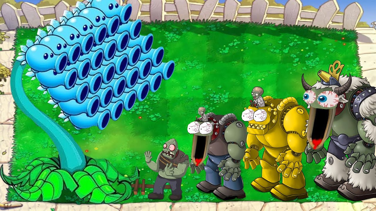 Gatling Snow Pea Vs All Zombies Vs Giga Gargantuar Vs Dr Zomboss Plants ...