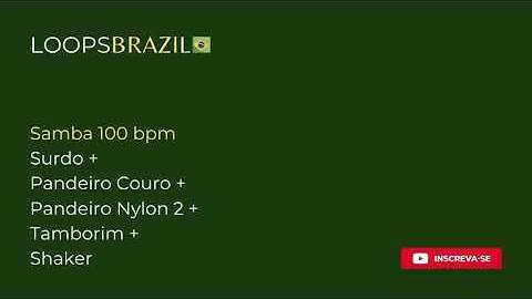 Samba 100 bpm - Surdo + Pandeiro Couro + Pandeiro Nylon 2 + Tamborim + Shaker