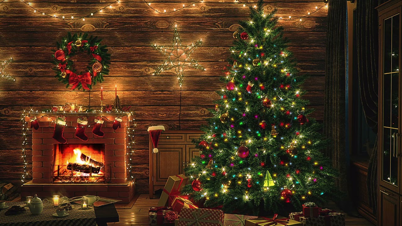 Traditional Christmas Music With Fireplace Sound And Beautiful ...