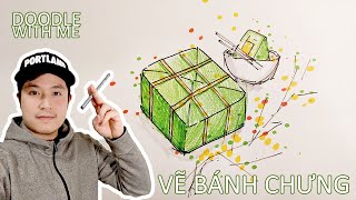 Doodle with Me | Square Cake | Vẽ Bánh Chưng