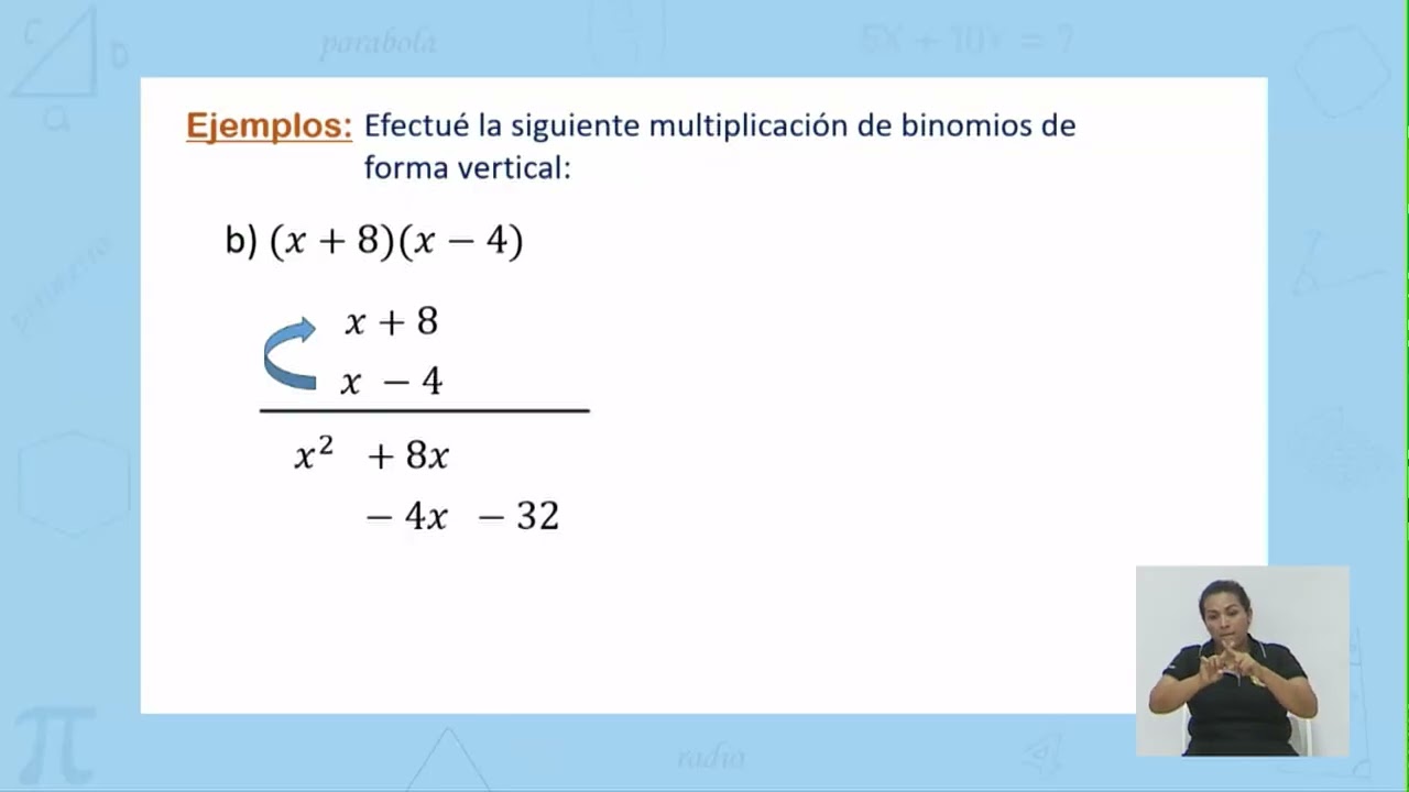 Secundaria | Matemáticas - 8vo Grado | Multiplicación de Dos Binomios