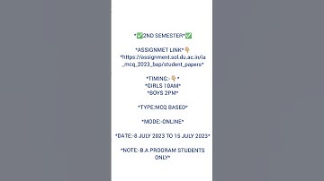 2nd Semester Assignment ,* B.A PROGRAM STUDENTS ONLY* #dusol #assignment #secondsemester #du #result