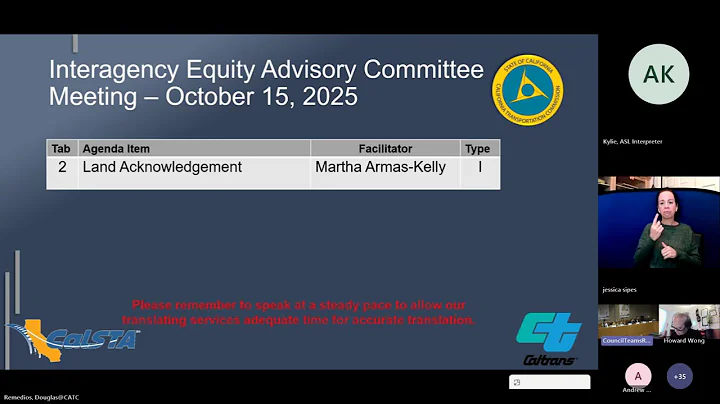 Interagency Equity Advisory Committee October Meeting - Part 1