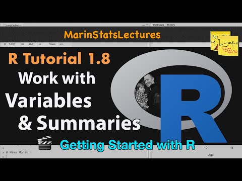 Working with Variables and Data in R | R Tutorial 1.8 | MarinStatslectures