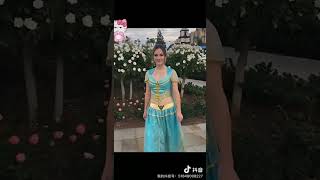 Aladdin Princess Jasmine Naomi Scott Green Blue Dress Cosplay Costume and Accessories