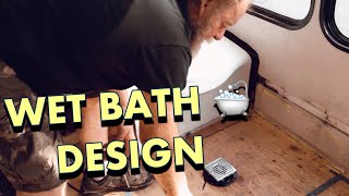 WET BATH DESIGN 🚌 Shuttle Bus Conversion Ep 53