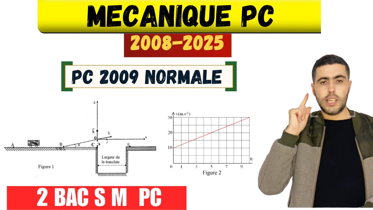 Examen National Physique Chimie PC 2009 NORMALE– Mécanique | Correction Détaillée 2BAC PC