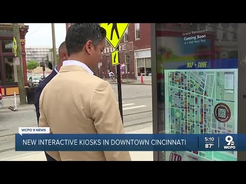 Interactive kiosks installed around downtown Cincinnati showcase restaurants, businesses and more