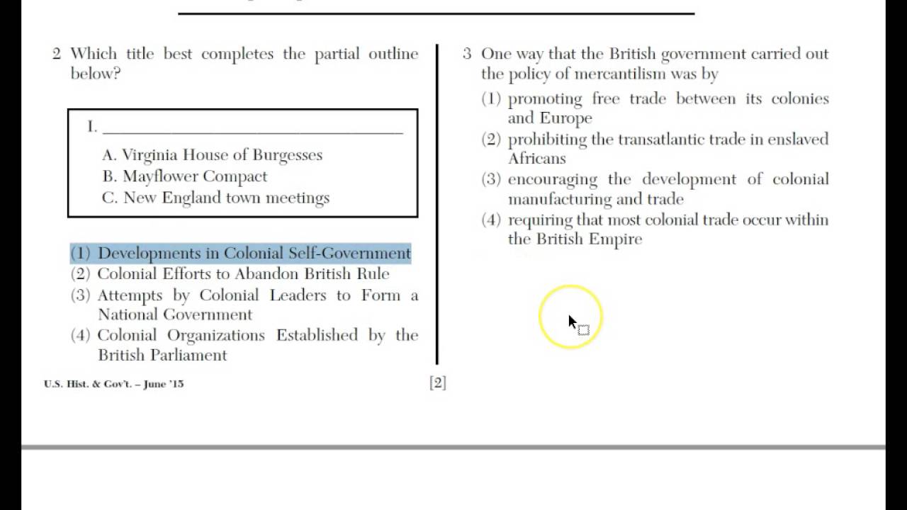US History Regents June 2015 Q.1-9 - YouTube