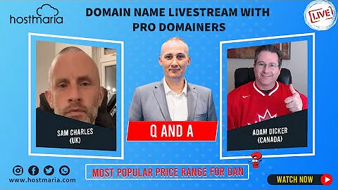 Domain Name Livestream (Q&A) 👉 DN Pros Adam Dicker (Canada) and Sam Charles (UK)