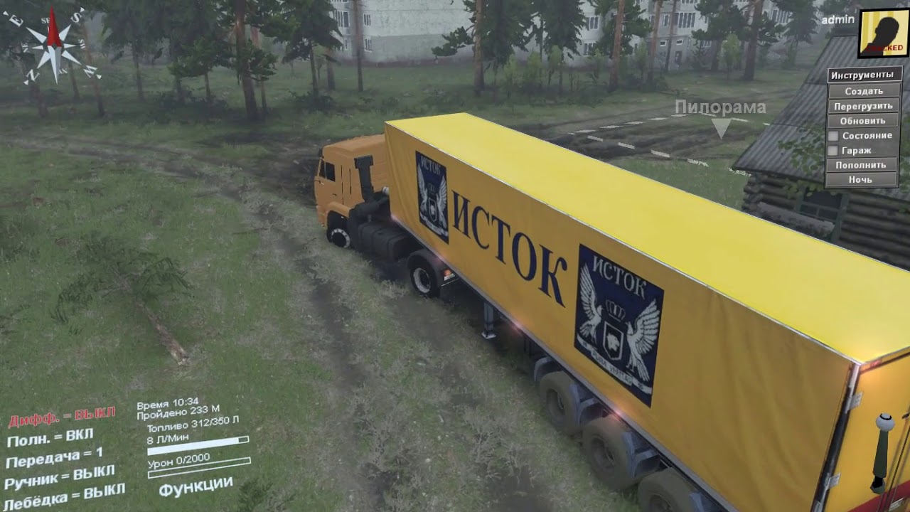 SpinTires Полуприцепы-тенты Исток Часть 16