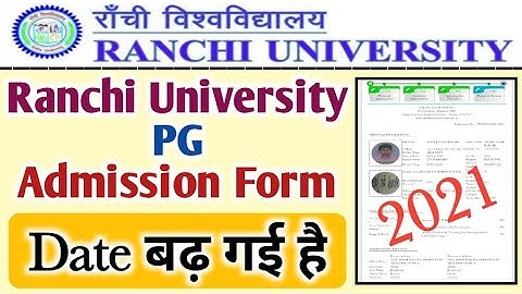 Ranchi University PG admission form 2021 // Ranchi University // @onlinevikash2025