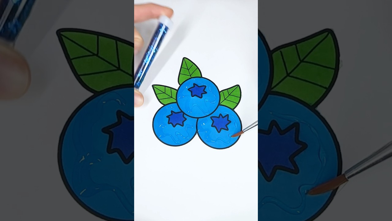 ✨🫐✨#glitter #glitterart #colorfulcreativekids #fruit #blueberry #blue #color