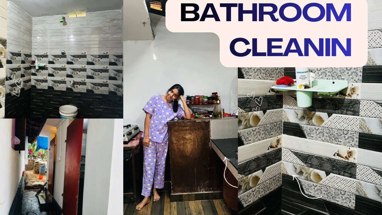 🦋Bathroom ￼ cleaning, and washing🚿@Abhiz_girl 