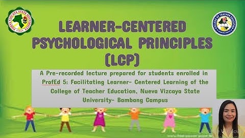 LEARNER CENTERED PSYCHOLOGICAL PRINCIPLES LCP