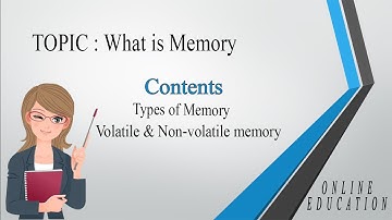 What is Memory | Types of Memory | Volatile & Non-volatile memory