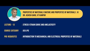 STRESS-STRAIN CURVE AND ANELASTICITY #swayamprabha #CH35SP