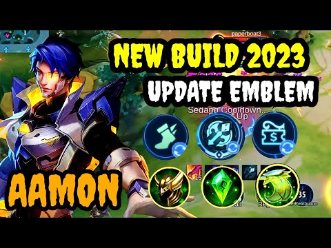 Cara seting emblem & build aamon terbaru update 2023 🔥 build tersakit aamon 