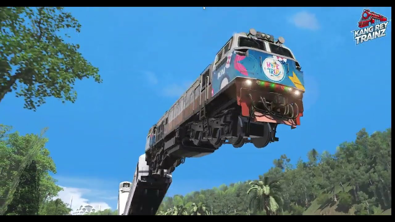 Kereta Api  Terbang Dari gunung kemudian Melewati Rel Bergelombang