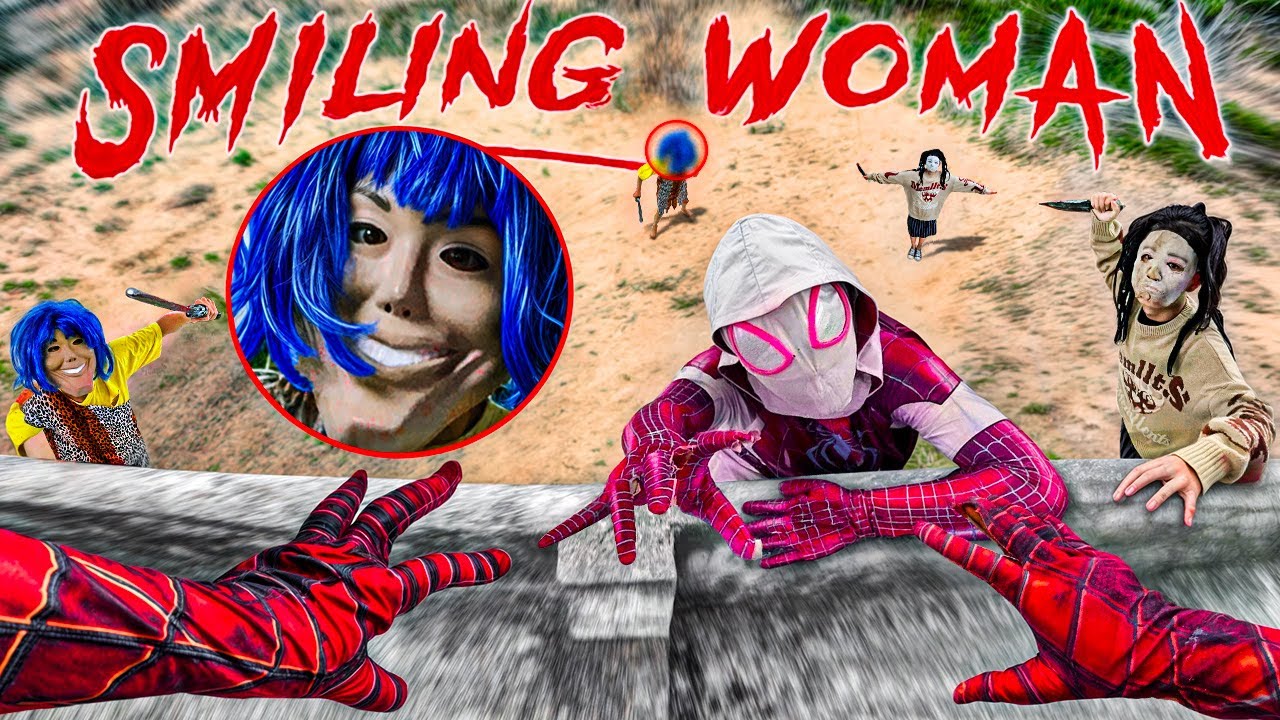 SPIDERMAN PARKOUR Vs SMILING WOMAN | Run to Save from Her Curse (Horror Story Short) | Epic POV