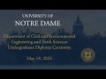 Department of civil and environmental engineering and earth sciences undergraduate diploma ceremony