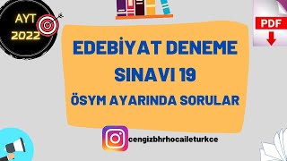 Ayt 2022 Edebi̇yat Deneme Sinavi -Yeni̇- Ösym Nasil Sorar?