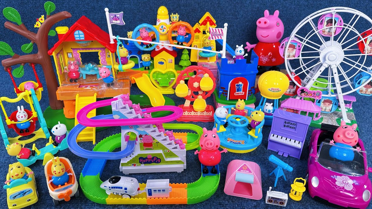 12 Minutes Satisfying with Unboxing Peppa Pig Ferris Wheel & Track Slide Playground Toys Review｜ASMR