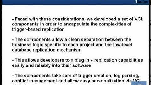 ITDevCon 2011 - Raphael & Jonathan Neve - Database Replication the easy way - part 2/4