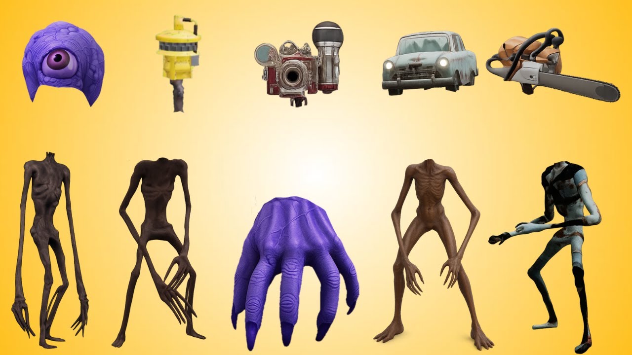 WRONG HEADS SIREN HEAD CAMERA, SIREN HEAD MEET GRINDER, SIREN HEAD FLAME TOWER, SIREN HEAD CHAINSAW