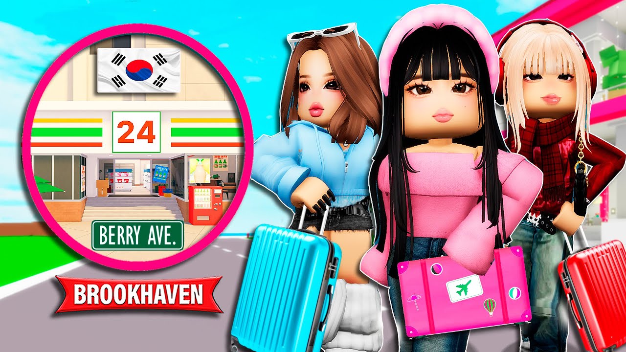 AS MENINAS FIZERAM UMA VIAGEM PARA A COREIA DO SUL | Historinhas Brookhaven Roblox | Bibi e Lud