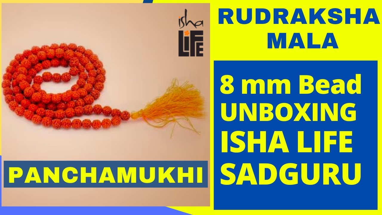 PANCHAMUKHI RUDRAKSHA MALA 8MM BEAD ISHA LIFE UNBOXING & REVIEW