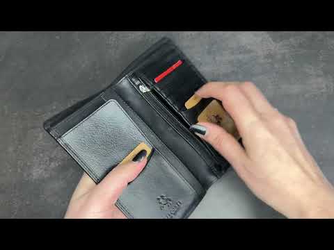 Чёрный кожаный портмоне мужской HT12 BLK Big Ben c RFID video Чёрный кожаный портмоне мужской HT12 BLK Big Ben c RFID video