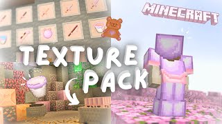 The CUTEST Minecraft bedrock 1.20+ PVP texture pack🎀✨(pastel GUI, heart particles + more)‧₊˚.