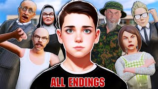 स्कूलबॉय एस्केप रनअवे - एक्ट 1 से एक्ट 5 तक सभी एंडिंग का पूरा गेमप्ले (एंड्रॉइड) screenshot 4