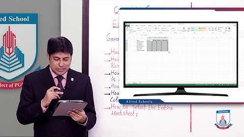 Class 7 - Computer Studies - Chapter 8 - Lecture 1 - Editing in MS-Excel - I - Allied Schools