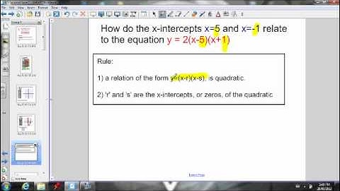 4.5 Day 1 - Factored Form - sketching the graph (part 1)