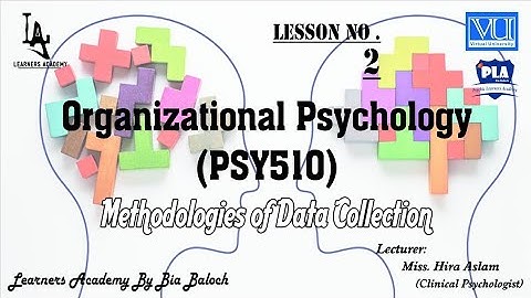 Organizational Psychology (PSY510) VU Urdu/Hindi | Lecture No.02 | PLA By Bia Baloch